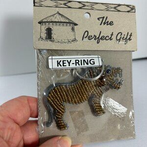 The Perfect Gift Key Ring Key Chain Flat Lion Bead Wire Handmade South Africa